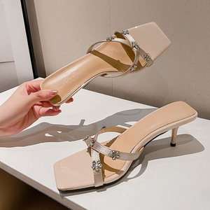 Chaussures-Femm Talon Female Shoes Heels Fashion 2025 Summer Women <b>Slipper</b> Sandals - Product Image 3