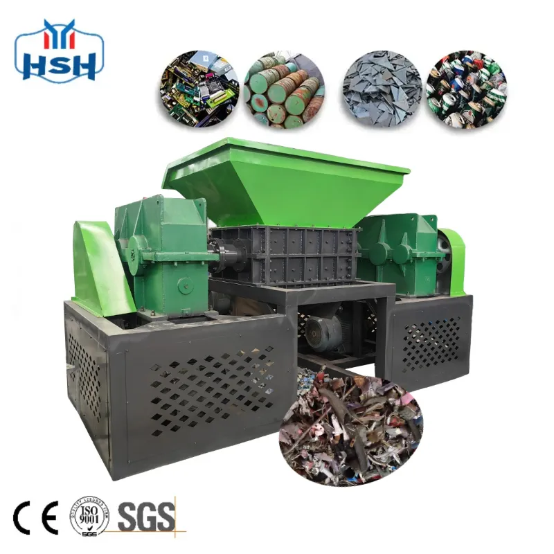 Máquina trituradora de metal e plástico com eixo duplo de 10 toneladas/h, triturador de sucata de resíduos orgânicos de vergalhões