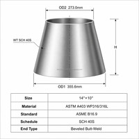 Reductor Excéntrico de Acero al Carbono OEM para Suministro de Agua de Gran Diámetro, Soldadura a Tope, NPS 6, 36 Pulgadas, ASME B16.9, ASTM A234 WPB para Drenaje