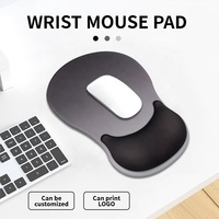Repose-poignet pour souris en silicone noir, design color block, style arrondi, antidérapant, en mousse à mémoire de forme PC, motif dessin animé, pour bureau et maison