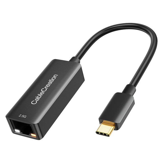 CableCreation USB C to 2.5G Ethernet Adapter, Type C to RJ45 2.5Gbps LAN Network Card, Thunderbolt 3/4 Compatible