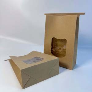 Sacs en papier kraft marron personnalisés avec fenêtre transparente, étanches, de qualité alimentaire, avec fermeture à lien métallique, fabriqués sur mesure en usine - Product Image 2