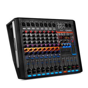 Mezclador Amplificador de Potencia OEM GM8X Profesional con Efecto de Reverberación Incorporado, 8 Canales, 550W*2, Mezclador de Audio USB - Product Image 1