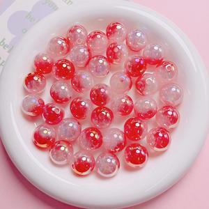 Perles rondes en verre dégradé bicolore de 16 mm de haute qualité avec revêtement UV, pour la fabrication de bracelets de téléphone portable et de porte-clés DIY - Product Image 3