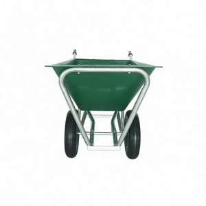 عربة يد ثقيلة الخدمة خضراء اللون بإطار فولاذي موثوق وعجلة هوائية واحدة ومقابض قبض - Product Image 6