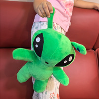 Peluche HY Alien aux grands yeux vert, jouet pour filles, coussin de couchage, poupée, figurine, cadeau d'anniversaire
