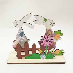 Décoration artisanale en contreplaqué <span class=keywords><strong>Lapin</strong></span> <span class=keywords><strong>de</strong></span> Pâques écologique pour enfants, pour la maison, la table et les fêtes, emballage inclus - Product Image 5