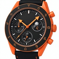 Montre chronographe automatique de luxe pour femme, montre-bracelet de sport avec cadran rose perlé