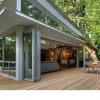 Porte patio extérieure insonorisée Porte pliante en aluminium et verre Porte accordéon étanche