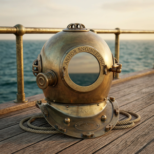 CHk Vintage Original Anchor Diving Helmet Solid Steel Brass Polished Embossing Printing Spherical Customized Logo Birthday Party - Product Image 1