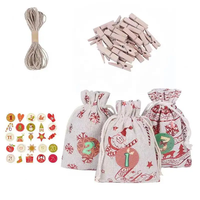 Sacs cadeaux de Noël en jute naturelle écologiques personnalisés en gros avec pochettes en toile de jute et logo personnalisé