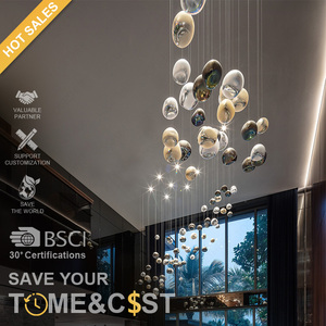 Insieme moderni <span class=keywords><strong>lampadari</strong></span> a LED in vetro personalizzati postmoderni lampade a sospensione hotel centri commerciali edifici Duplex campus - Product Image 1