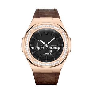 Nouveau <span class=keywords><strong>GA</strong></span>-2 de luxe <span class=keywords><strong>100</strong></span> Mod bracelets de remplacement pour c Asio g a 2100 diamant montre lunette housse bracelet en cuir pour C Asio Mod Kit - Product Image 4
