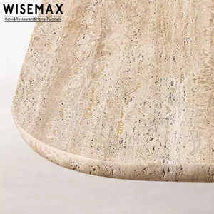 Wisemax hiện đại sang trọng ăn uống đồ nội thất kích thước lớn travertine bàn ăn khách sạn hình chữ nhật bằng đá cẩm thạch bàn ăn cho 10 - Product Image 4