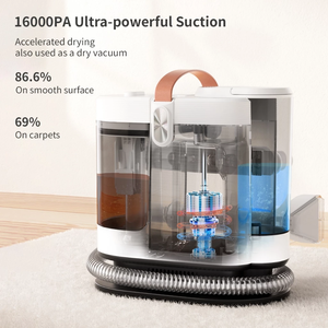 Nettoyeur vapeur portable pour tissus d'ameublement et tapis, aspirateur sec et humide pour usage domestique, 16000pa, eau chaude - Product Image 3