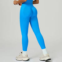 Pantalon de yoga sans couture taille haute personnalisé pour femme, en spandex, effet galbant en V, anti-transpiration, contrôle abdominal, longueur intégrale