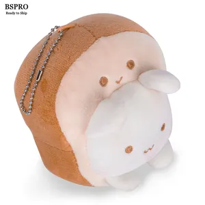 BSpro # BK021 sevimli özel küçük peluş ekmek peluş oyuncak tavşan anahtarlık