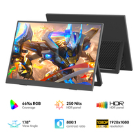 Monitor LCD Portátil de 13 Pulgadas con Pantalla IPS Panorámica de 13.3 Pulgadas, 1080p, Tipo C