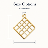 Collier pendentif en métal doré personnalisé, forme géométrique diamant, bijoux pour accessoires DIY