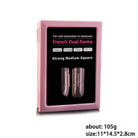 140 Pièces Formes Doubles Réutilisables pour Ongles en Gel, Longues, Amande, Carrées, French, avec Ligne de Guide pour Extension