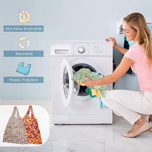 กระเป๋าพับได้ พิมพ์ลายสี ไนลอน โพลีเอสเตอร์ สำหรับโฆษณา ใช้ซ้ำได้ น้ำหนักเบา เหมาะสำหรับซื้อของชำ ซื้อของทั่วไป - Product Image 6