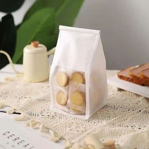 Túi giấy tám mặt với cửa sổ trong suốt để nướng thực phẩm nướng bánh mì Đường Đóng gói dây niêm phong - Product Image 3