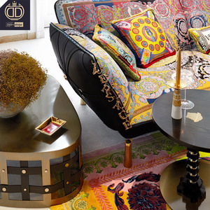 Sofá clásico italiano multicolor, muebles de gama alta, colorido, 3 plazas, Dubái, medusa - Product Image 3