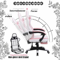 Nouvelle arrivée - Chaise de jeu ergonomique - Chaise d'ordinateur avec cadre durable et repose-pieds pour le travail et les sessions de jeu