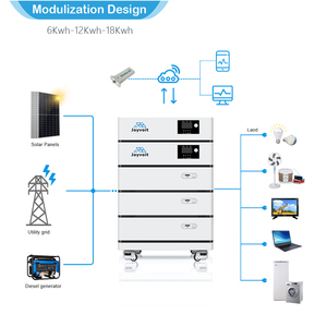 Système de stockage d'énergie solaire empilable 12KW 48V 100A avec onduleurs MPPT, système de batterie au lithium LiFePO4, communication IP65 CAN RS485 - Product Image 3