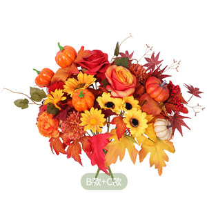 Nuovo Prodotto: Composizioni Finite di Girasoli Artificiali e Foglie d'Acero per Natale, Halloween, Giorno del Ringraziamento e San Valentino - Regalo - Product Image 4