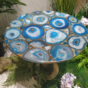 Tavolino di Lusso con Gemme, Piano in Agata Naturale, <span class=keywords><strong>Tavolo</strong></span> da Caffè in Agata Blu - Product Image 4