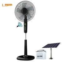 Kipas Angin Berdiri 16-Inci Tenaga Surya & Baterai, Logo Dapat Disesuaikan, Remote Control, Layar LED, Tinggi Dapat Diatur, Timer - Untuk Penggunaan Luar Ruangan & Hotel
