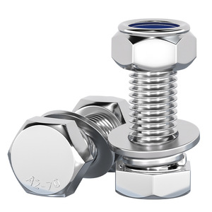 M3 M20 Anti Loosening Screws 304 Stainless Steel External Hex Nut Set Locking M4 M5 M6 M8 M10 M12 Metric Fastener Connection - Product Image 1