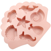 Moule en silicone 7 cavités 304 pour chocolat, décoration de gâteaux, biscuits, résine, savon, bonbons - Thème Monde Marin Animaux Mignons
