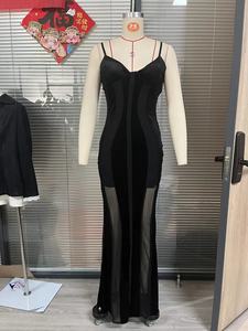 Robe longue de soirée élégante GX-2026, nouveau <span class=keywords><strong>style</strong></span> sexy à col en V, vêtements pour femmes, boutique, tenue de rue élégante, robe de soirée - Product Image 3