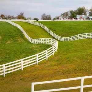 Cao Cấp Trang Trại Phong Cách Nhựa Trắng Chia <span class=keywords><strong>4</strong></span> Đường Ray <span class=keywords><strong>PVC</strong></span> Tấm Nhựa Bài Đường Sắt <span class=keywords><strong>PVC</strong></span> Vinyl Ngựa Hàng Rào - Product Image 4