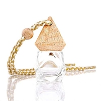 Usine OEM ODM, fabricant OEM, flacon diffuseur de parfum pour voiture en verre hexagonal de 8 ml avec couvercle en bois