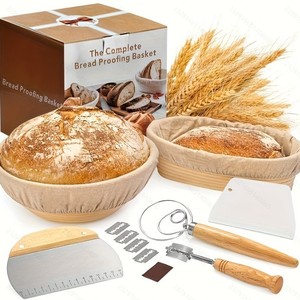 Suministros para hornear pan de <span class=keywords><strong>Amazon</strong></span>, ratán para Banneton, cesta de fermentación, juego de herramientas, Material cerámico - Product Image 5