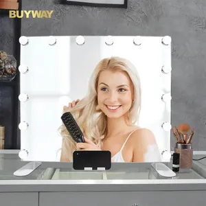 Bảng Make up trang trí nội thất Vanity có thể điều chỉnh LED thắp sáng đứng 3 màn hình màu cảm ứng maquillaje spiegel mặc quần áo Hollywood gương
