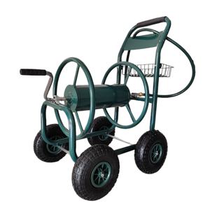 Chariot enrouleur de tuyau portable en acier inoxydable robuste <span class=keywords><strong>avec</strong></span> conteneur à quatre <span class=keywords><strong>roues</strong></span> OEM pour outils de jardin et arrosage de la pelouse - Product Image 1
