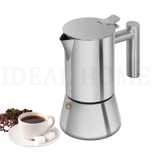 <span class=keywords><strong>Cafetera</strong></span> <span class=keywords><strong>Italiana</strong></span> de Acero Inoxidable Plateada de 6 <span class=keywords><strong>Tazas</strong></span> y 300 ml, <span class=keywords><strong>Cafetera</strong></span> Espresso para Estufa, para Acampar o Uso Doméstico, <span class=keywords><strong>Cafetera</strong></span> Moka de Inducción - Product Image 1
