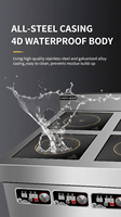 Cuisinière à induction professionnelle autonome Fuchu à quatre foyers, en acier inoxydable, économe en énergie, pour usage commercial