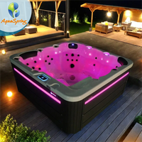 Baignoires à remous extérieures, hydrothérapie, baignoire intelligente autoportante, baignoire en acrylique, 60 jets, jacuzzi, spa avec 19 lumières LED colorées