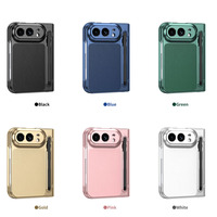 Étui pliable magnétique en cuir PU anti-traces de doigts avec protection de charnière et coque en verre trempé antichoc pour iPhone Duo 18 Fold