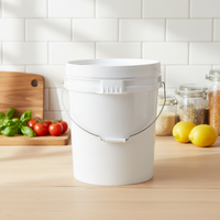 Seau rond en plastique de qualité alimentaire de 20 litres seau à crème glacée polyvalent de qualité alimentaire de 5 gallons pour le stockage des aliments