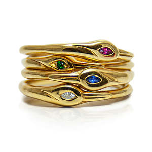 Anillo de Plata 925 Xinyun con Circonita Cúbica Plana y Ojo Turco, Exquisito Anillo <span class=keywords><strong>Sello</strong></span> para Mujer con Rubí y Aguamarina - Product Image 3