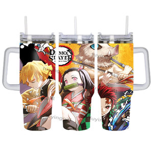 Nouvelle <span class=keywords><strong>Tasse</strong></span> Isotherme Personnalisée <span class=keywords><strong>Demon</strong></span> <span class=keywords><strong>Slayer</strong></span> de 40 oz avec Couvercle et Poignée, Bouteille d'Eau en Acier Inoxydable Isolée avec Paille et Boîte Cadeau - Product Image 4