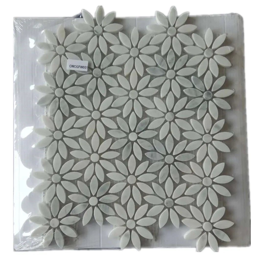 Лидер продаж цветок Форма Carrara белый мрамор мозаика плитки