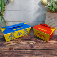 Vente en gros de boîtes en papier kraft jetables et recyclables pour les aliments à emporter, impression en relief pour les nouilles sautées, chewing-gum à emporter