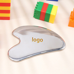 304 medicale in metallo inox Gua Sha strumento di massaggio facciale Guasha per SPA corpo viso massaggiatore - Product Image 1